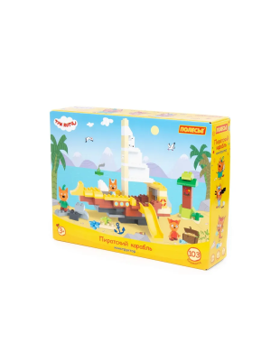 купить Конструктор Полесье "Макси" - "Три кота. Пиратский корабль", 103 эл.