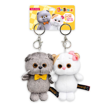 купить Мягкиеигрушки Budi Basa Кот Басик и Кошечка Ли-Ли "Щечка к щечке" с магнитами