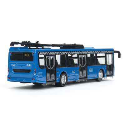 купить Модель металлическая инерционная Технопарк ТРОЛЛЕЙБУС МЕТРОПОЛИТЕН, синий, 18 см