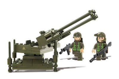 купить Sluban, Конструктор - Грузовик с зенитным пулемётом и фигурками (серия Армия, 306дет), M38-B0302