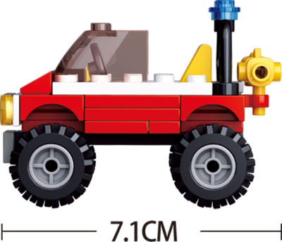 купить Конструктор пожарный джип с фигурками, Sluban, серия Пожарная бригада M38-B0621