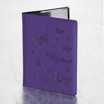 купить Обложка для паспорта STAFF, бархатный полиуретан, "Бабочки", мятно-бирюзовая, 237617